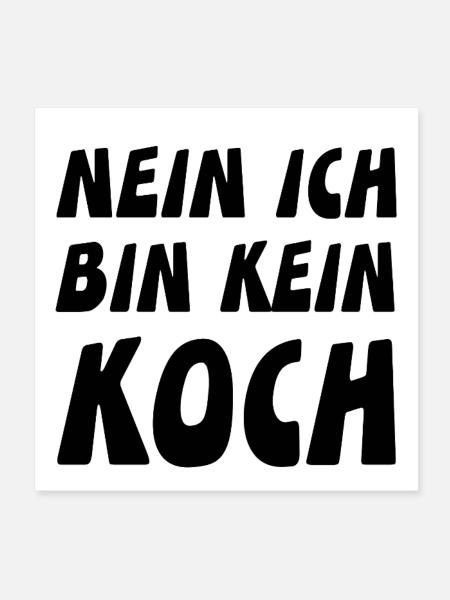 Koch - Poster 20x20 cm - Weiß - Vorne