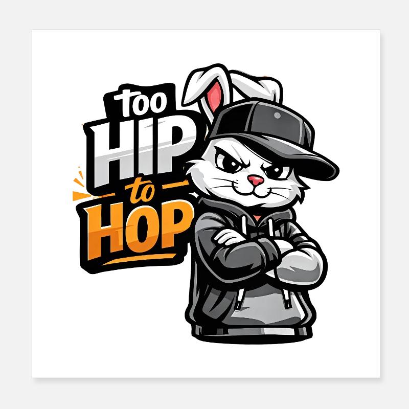 Hip Hop Bunny Poster 20 x 20 cm