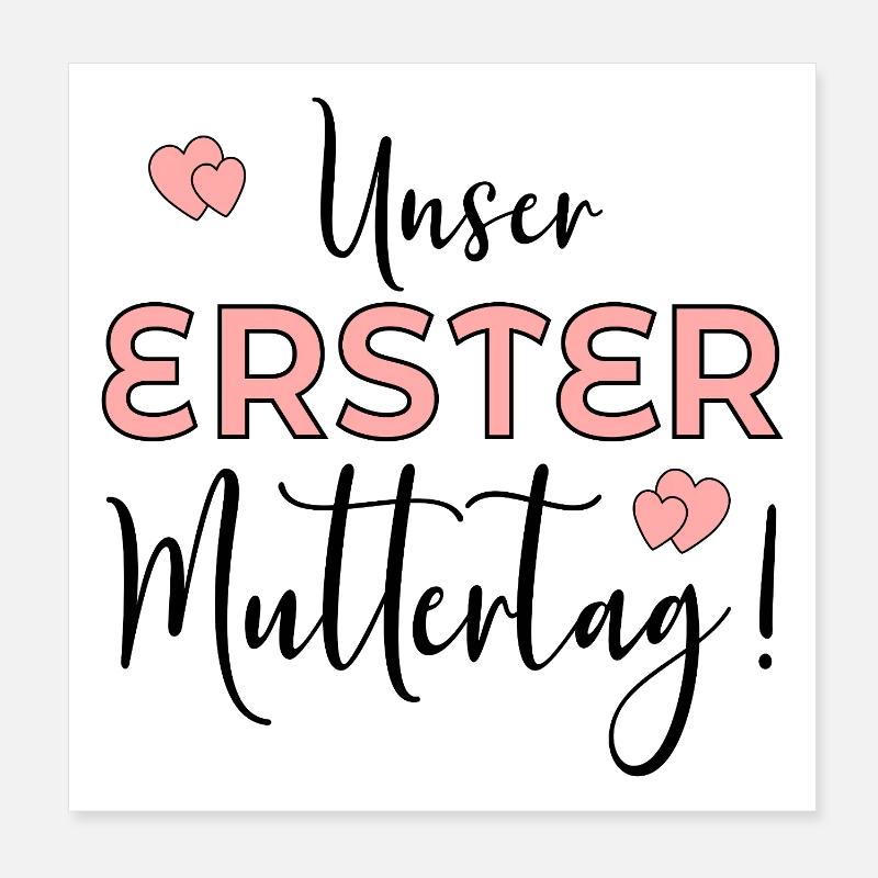 ERSTER MUTTERTAG BABY MAMA Poster 20x20 cm
