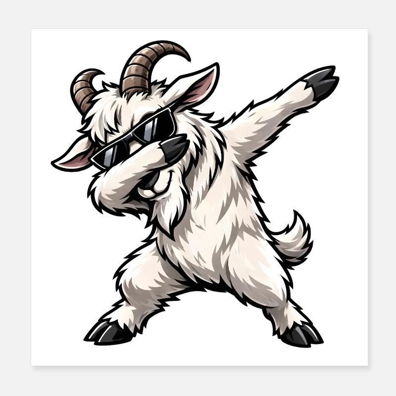 Dabbing Ziege Poster 20x20 cm