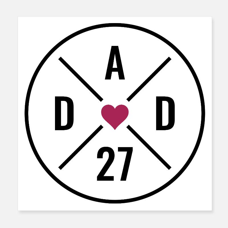 Dad 2027 Herz Poster 20x20 cm