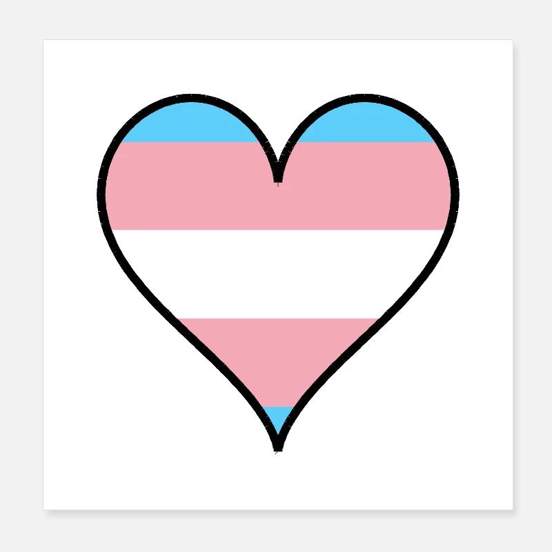 Trans Pride Herz Poster 20x20 cm
