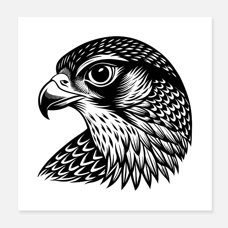 Falkenkopf Poster 20x20 cm