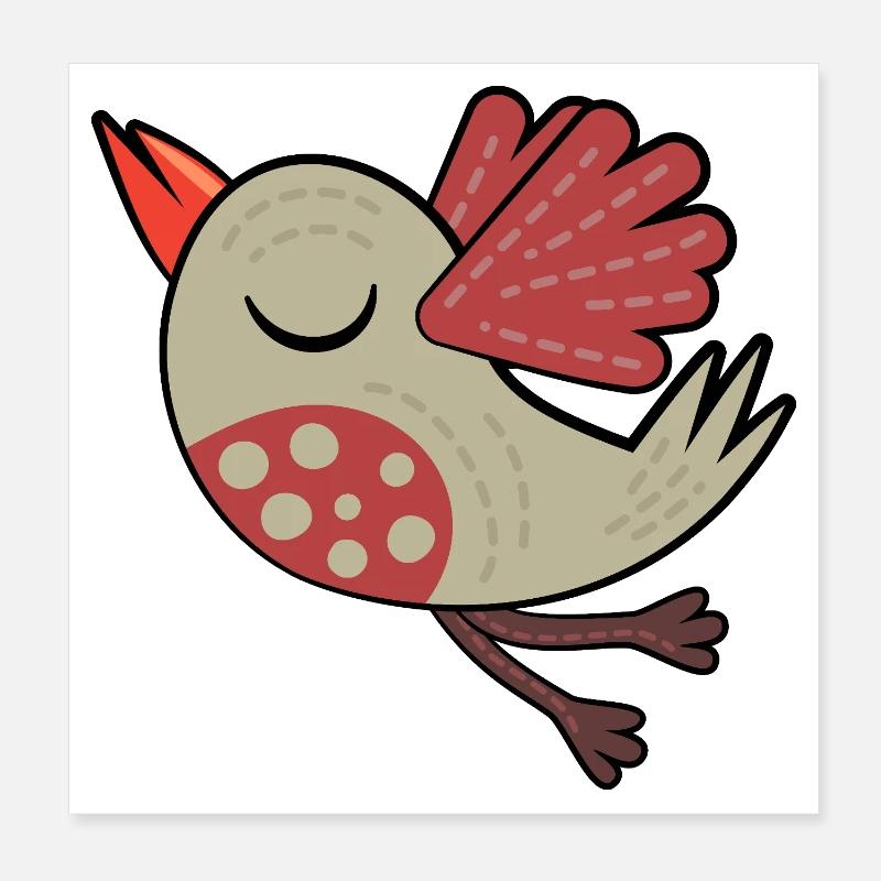 Petit Oiseau Marron Poster 20 x 20 cm
