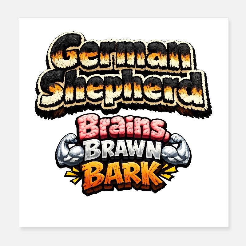 German Shepherd: Intelligent Power Poster 8" x 8" (20x20 cm)