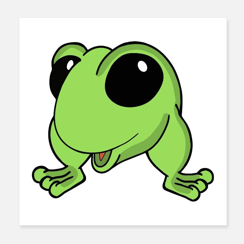Animé Grenouille Lime : Acclamation Poster 20 x 20 cm