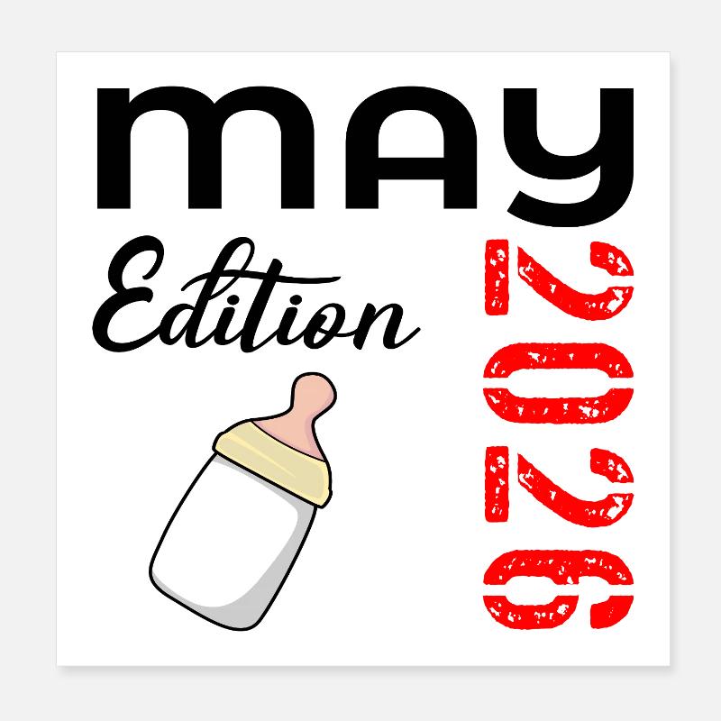 Geburt des Babys Mai 2026 Poster 20x20 cm