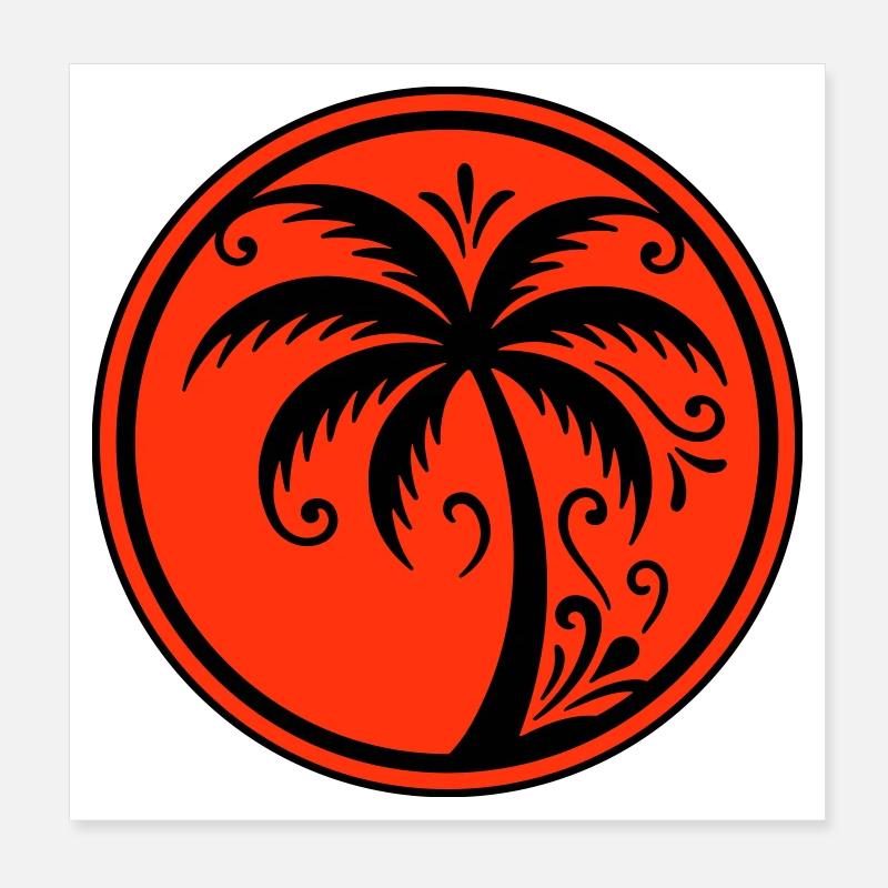 Palm tree icon beach Poster 8" x 8" (20x20 cm)