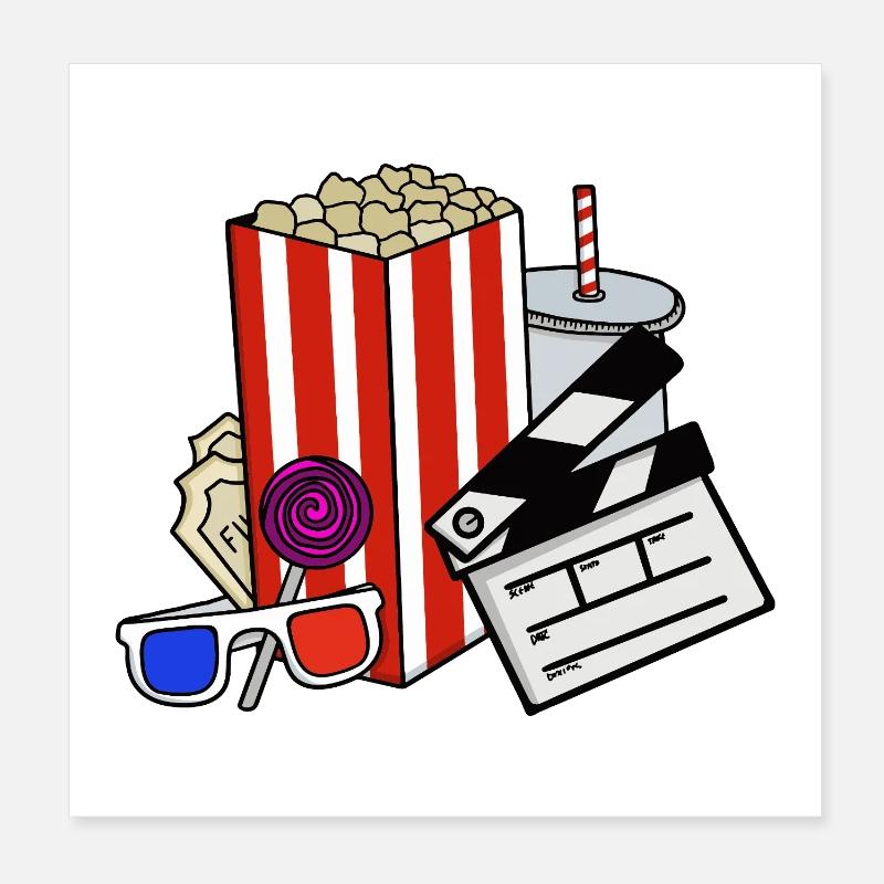 Collage de Snacks de Cinéma Rétro Poster 20 x 20 cm