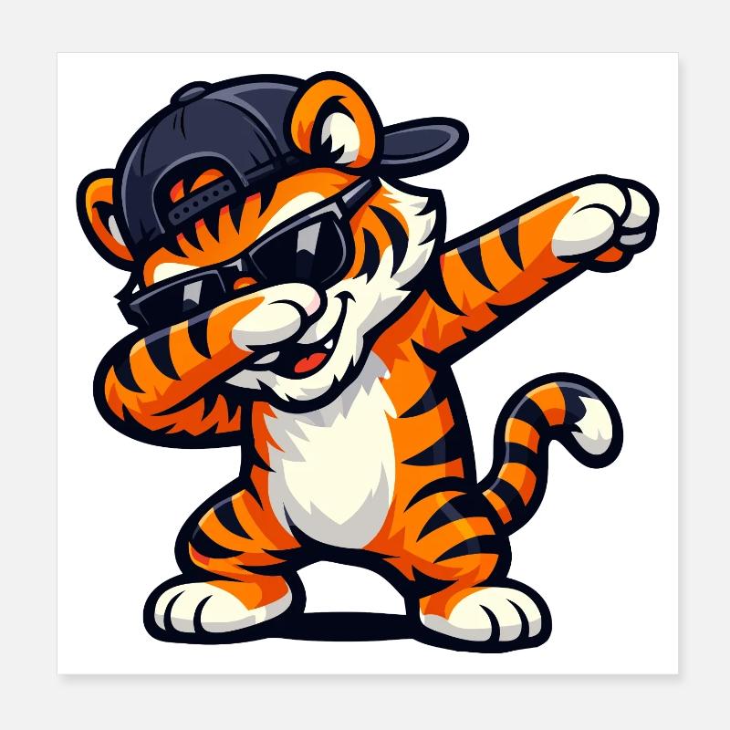 Dabbing Tiger Poster 20x20 cm