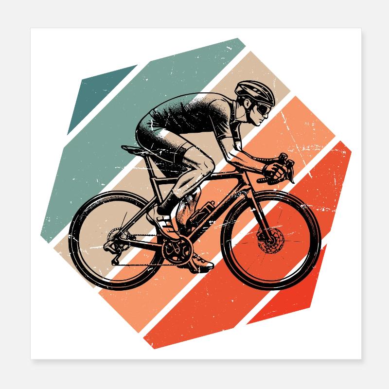 Idée cadeau pour un vélo de route avec vélo de route Poster 20 x 20 cm