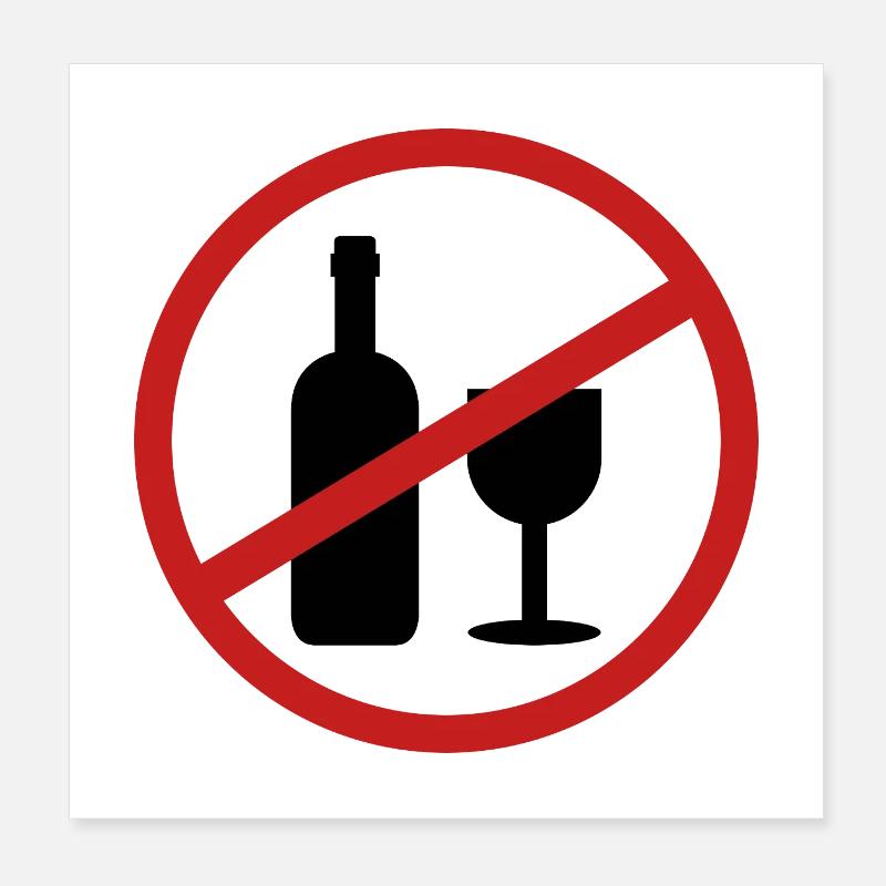 Kein Alkohol Poster 20x20 cm