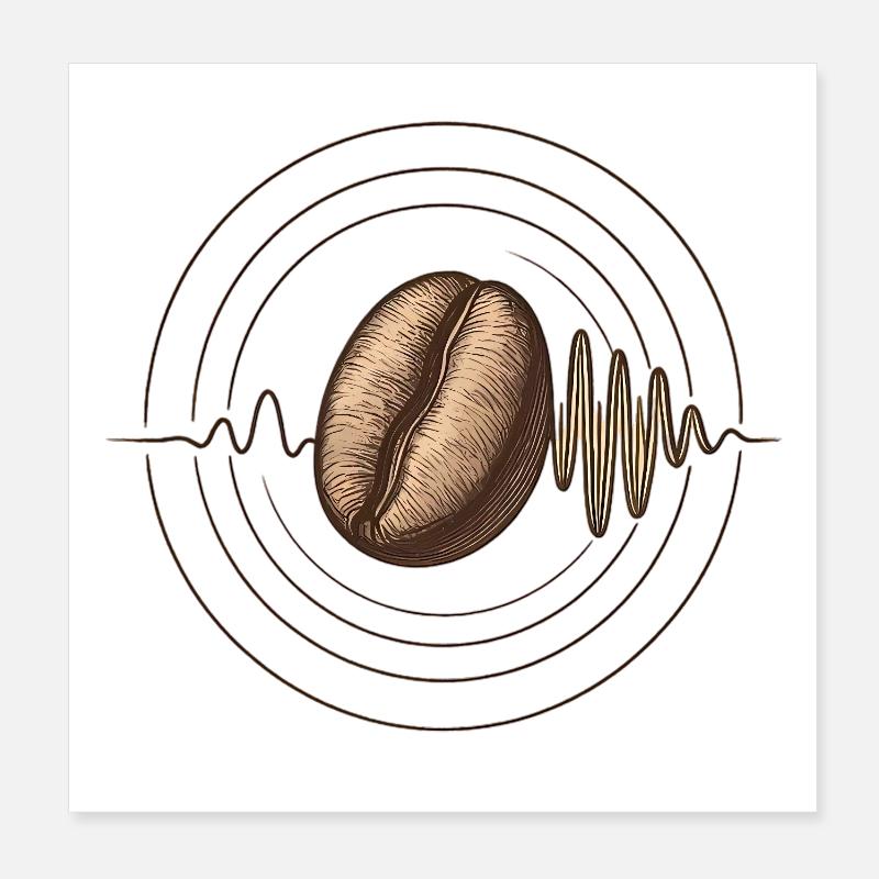 Coffee Core Sound Wave Poster 8" x 8" (20x20 cm)