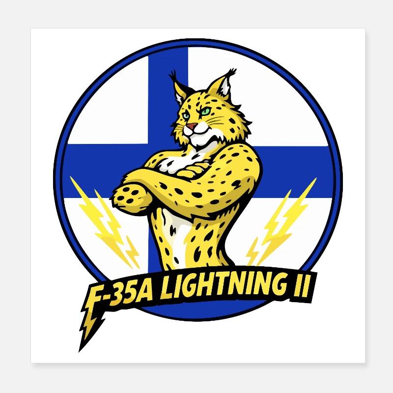 Lighthning2 Finnischer Luchs Poster 20x20 cm