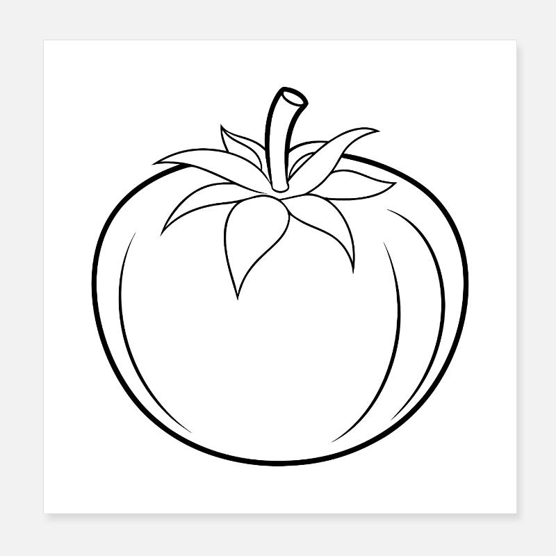 Tomato outline Poster 8" x 8" (20x20 cm)