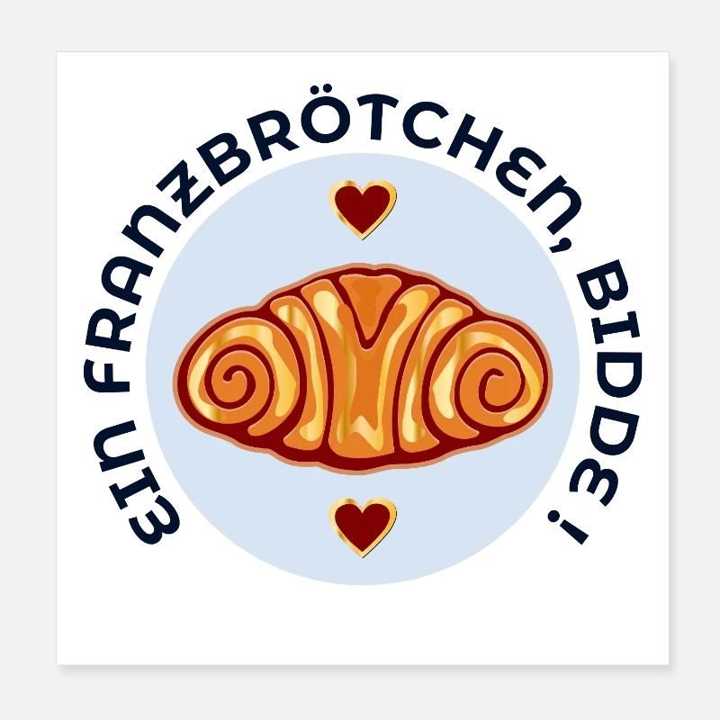 Franzbrötchen Gebäck Poster 20x20 cm