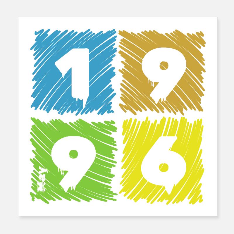 30. Geburtstag Farbige Patches since 05/1996 Poster 20x20 cm