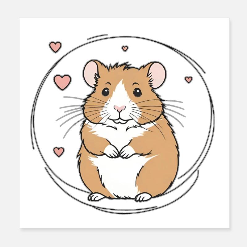 Herzlicher Hamster Poster 20x20 cm