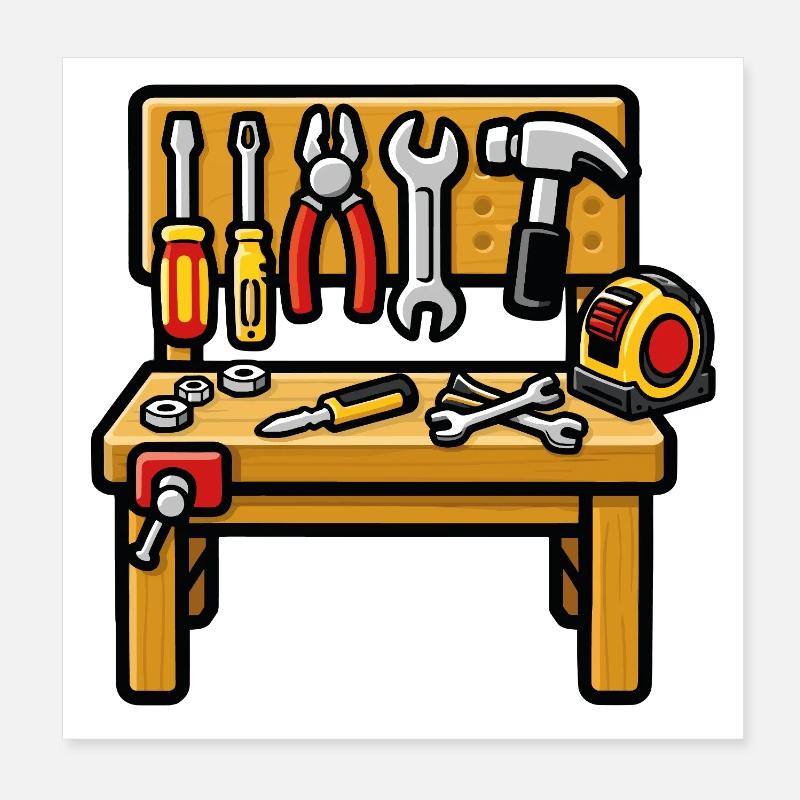 DIY workshop workbench Poster 8" x 8" (20x20 cm)