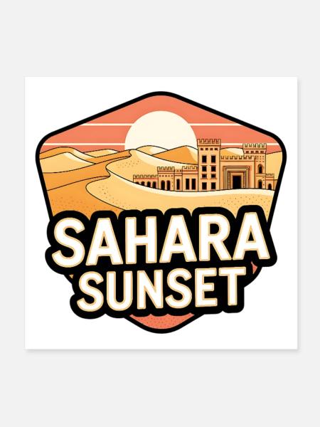 Sahara Sunset Castle - Poster 8" x 8" (20x20 cm) - white - Front