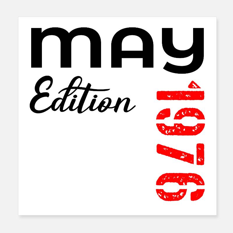 51e anniversaire mai 1976 Poster 20 x 20 cm