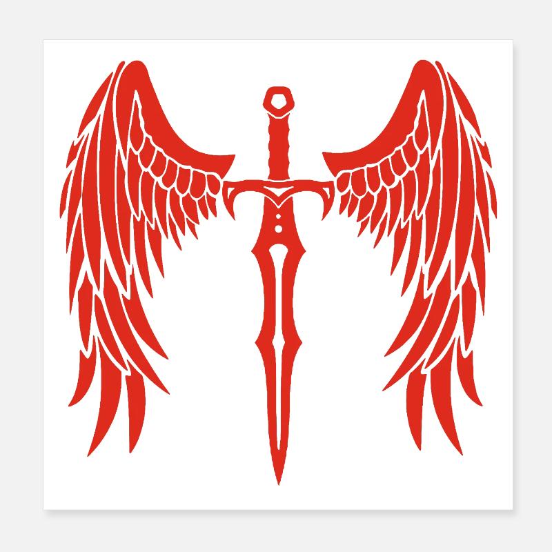 Red Winged Sword Poster 8" x 8" (20x20 cm)