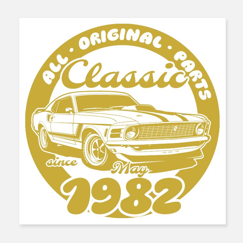 44e anniversaire - Classic Musclecar 05/1982 Poster 20 x 20 cm