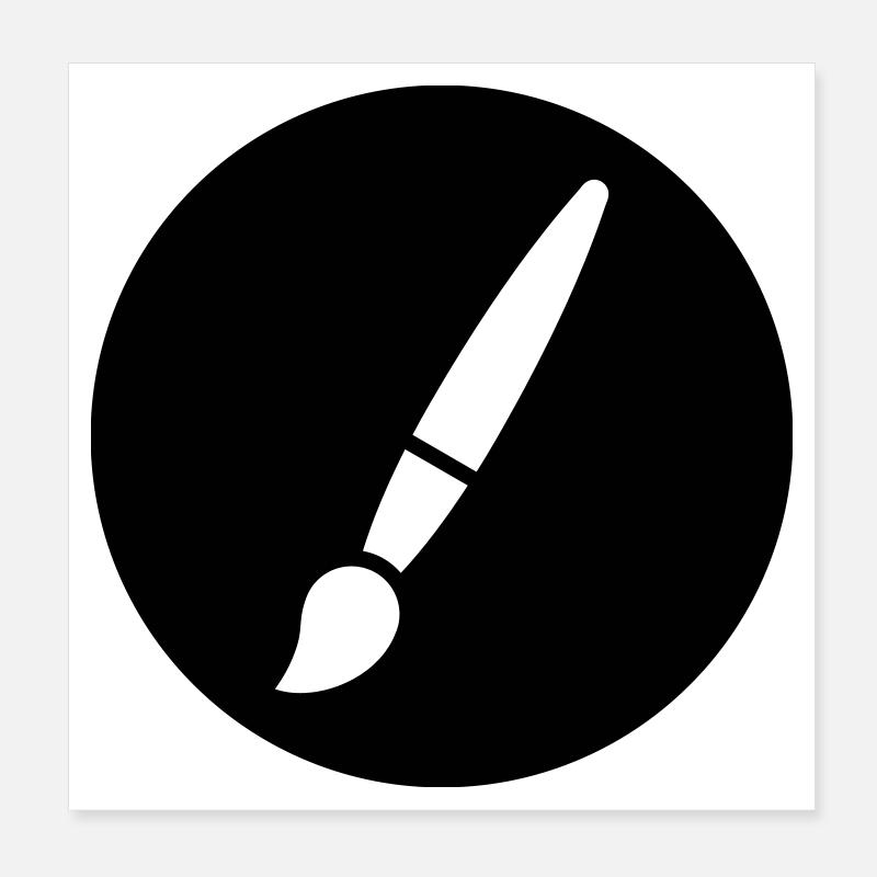 Pinsel, Malerei, Kunst Symbol Poster 20x20 cm