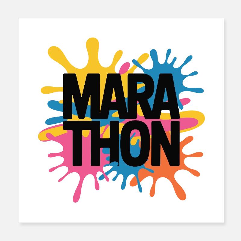 Marathon de Couleur Splash Poster 20 x 20 cm