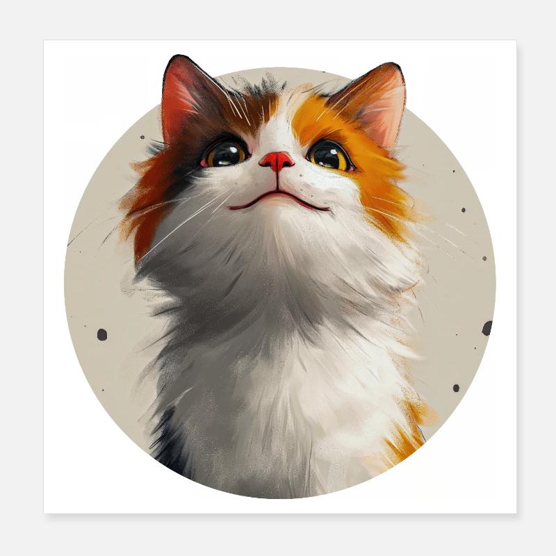 Chat mignon Poster 20 x 20 cm