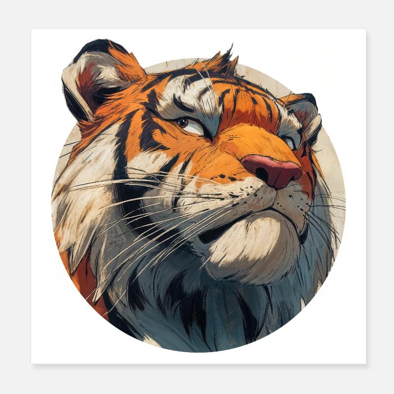 Tigre mignon Poster 20 x 20 cm