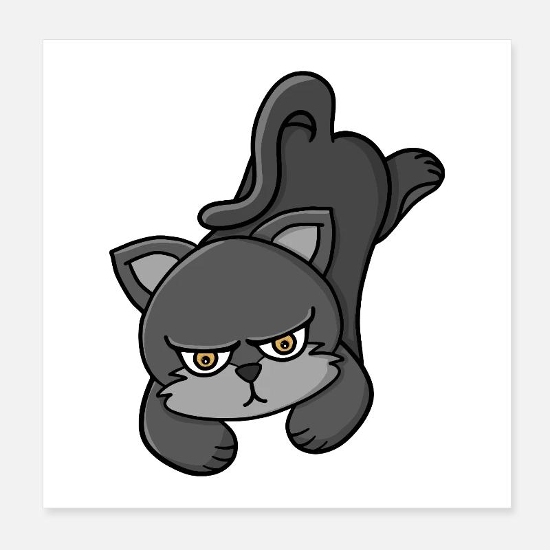 Mürrische Graukatze Poster 20x20 cm