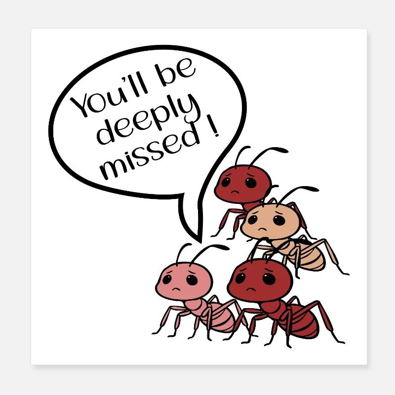 Adieu collègues Fourmis Poster 20 x 20 cm
