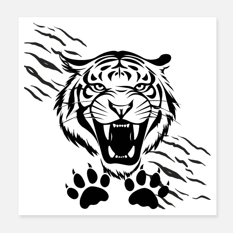Ombres Arquées et Tigre Poster 20 x 20 cm