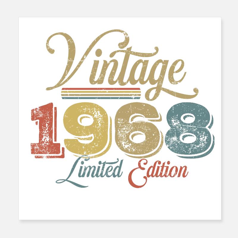 Millésime 1968 Poster 20 x 20 cm