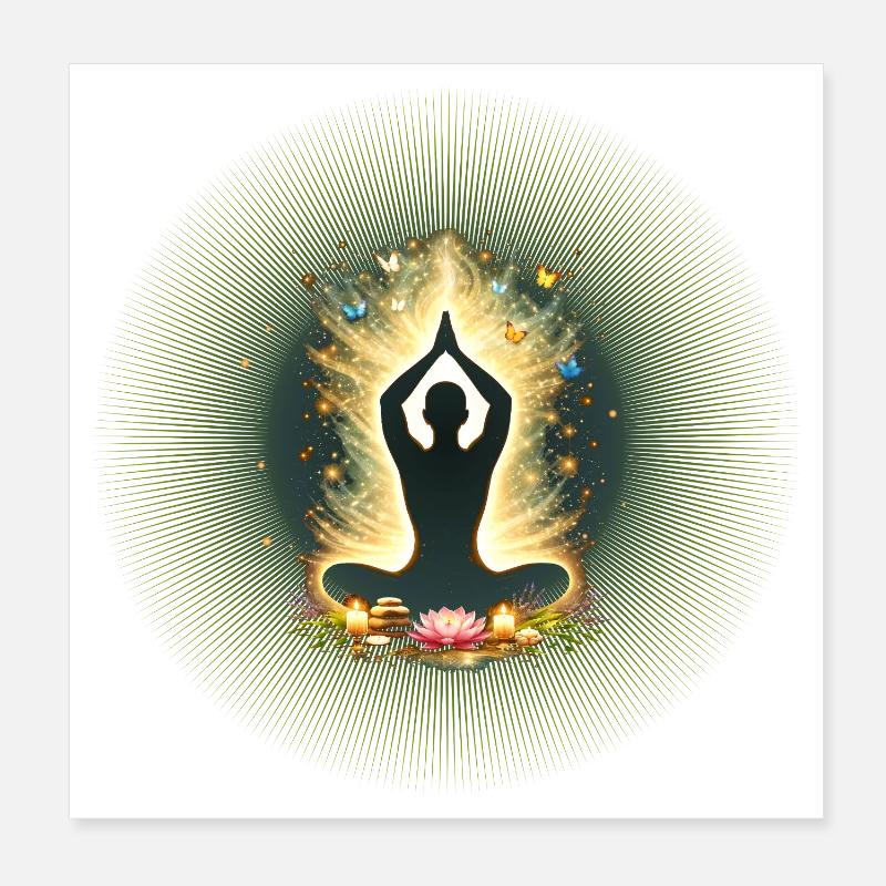 Meditation Bewusstsein Energie Mandala Design   Poster 20x20 cm