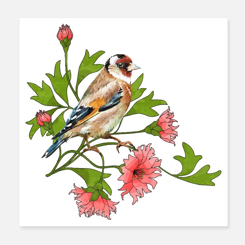 Bunter Vogel Poster 20x20 cm