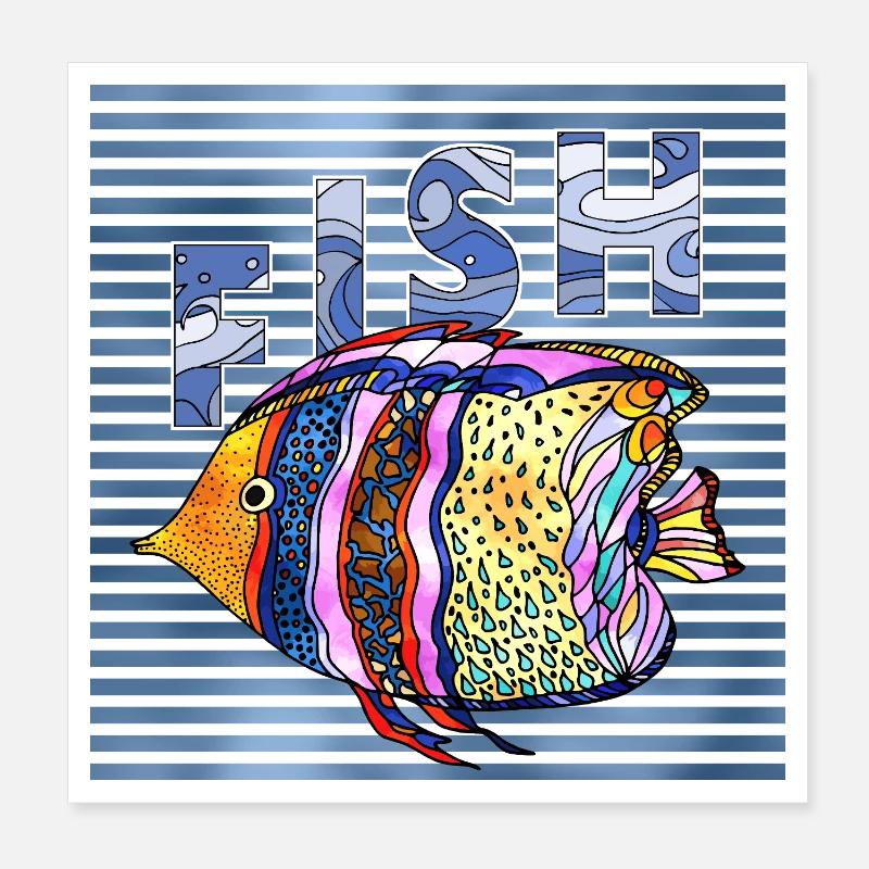 poisson Poster 20 x 20 cm