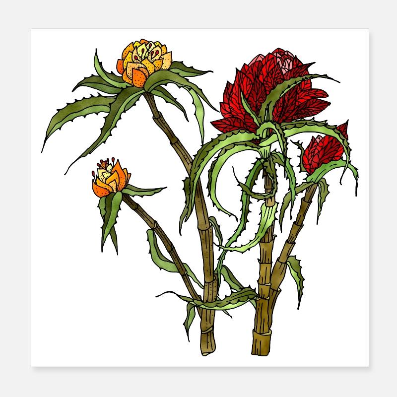 Blumen Poster 20x20 cm