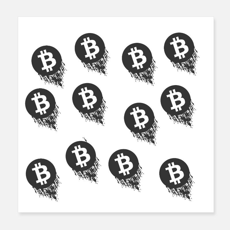 Série de motifs de brosse Bitcoin Poster 20 x 20 cm