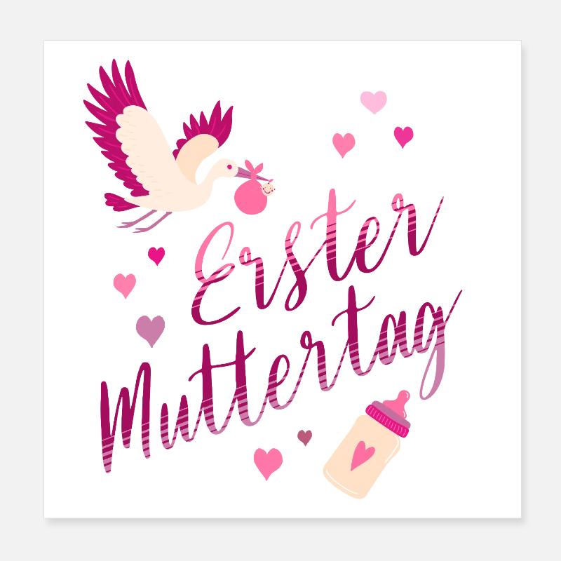 Erster Muttertag Poster 20x20 cm