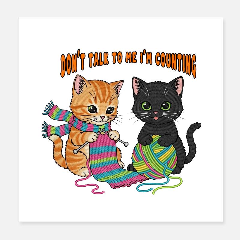 Duo de tricot Counting Kittens Poster 20 x 20 cm