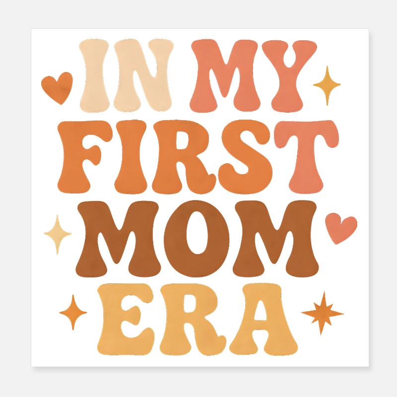 Erster Muttertag Mama Geschenkidee Familie Groovy Poster 20x20 cm