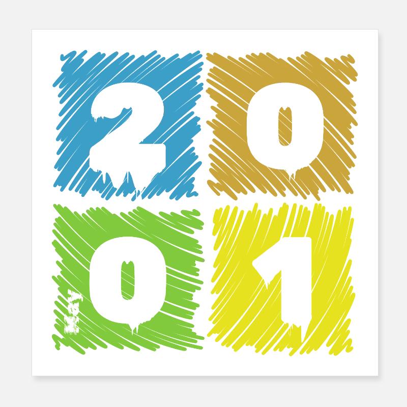 25. Écussons de Farbige du Geburtstag depuis 05/2001 Poster 20 x 20 cm