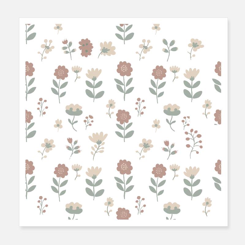 Fleurs pastel Poster 20 x 20 cm