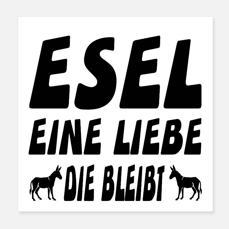 Esel Poster 20x20 cm