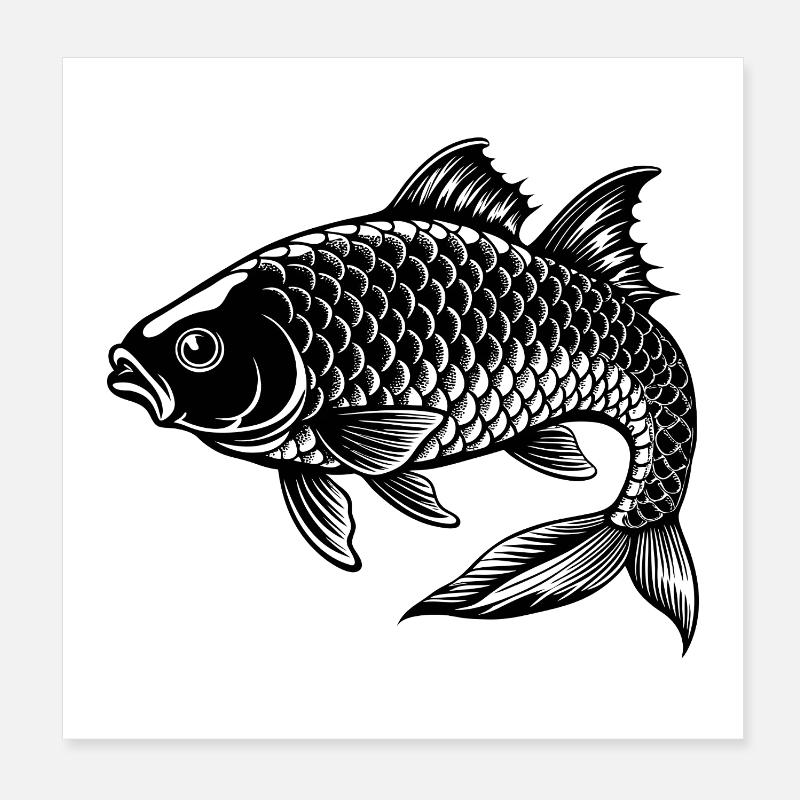 Poisson-carpe Poster 20 x 20 cm