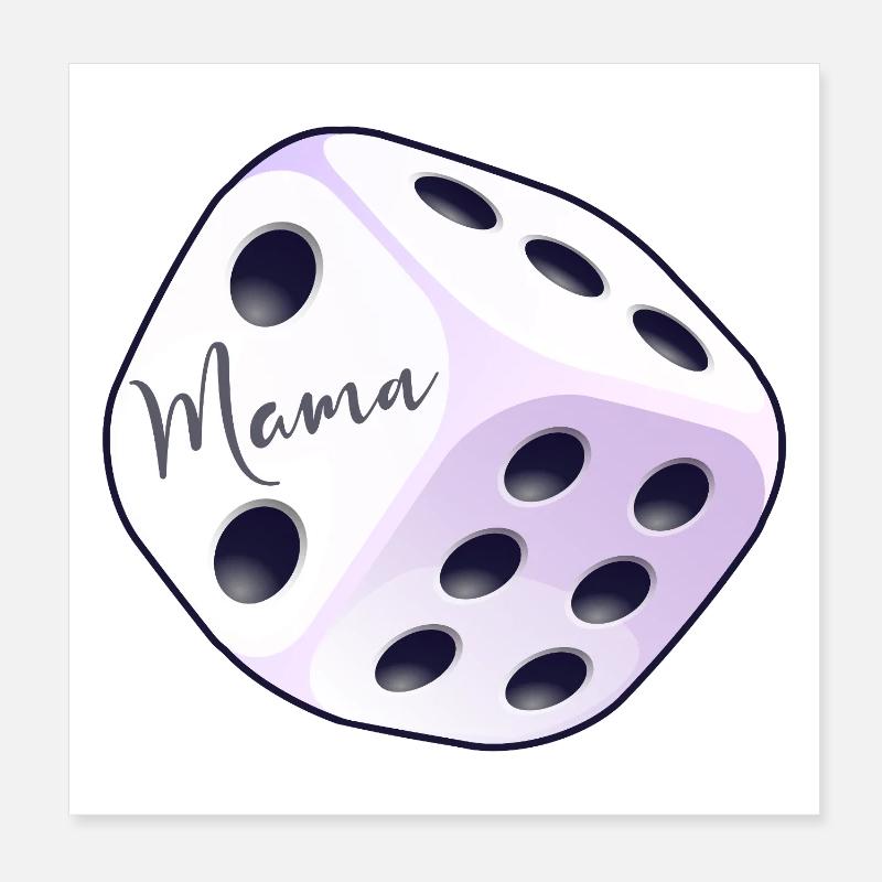 Maman de la Joueuse de Société de Dés Poster 20 x 20 cm
