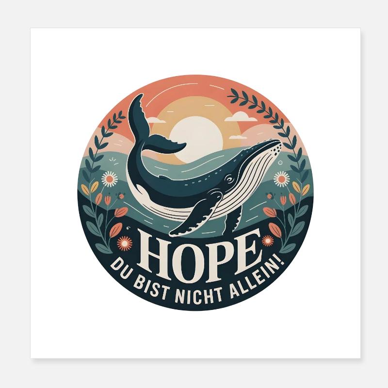 Hope/ Timmy der Wal in der Ostsee Poster 20x20 cm