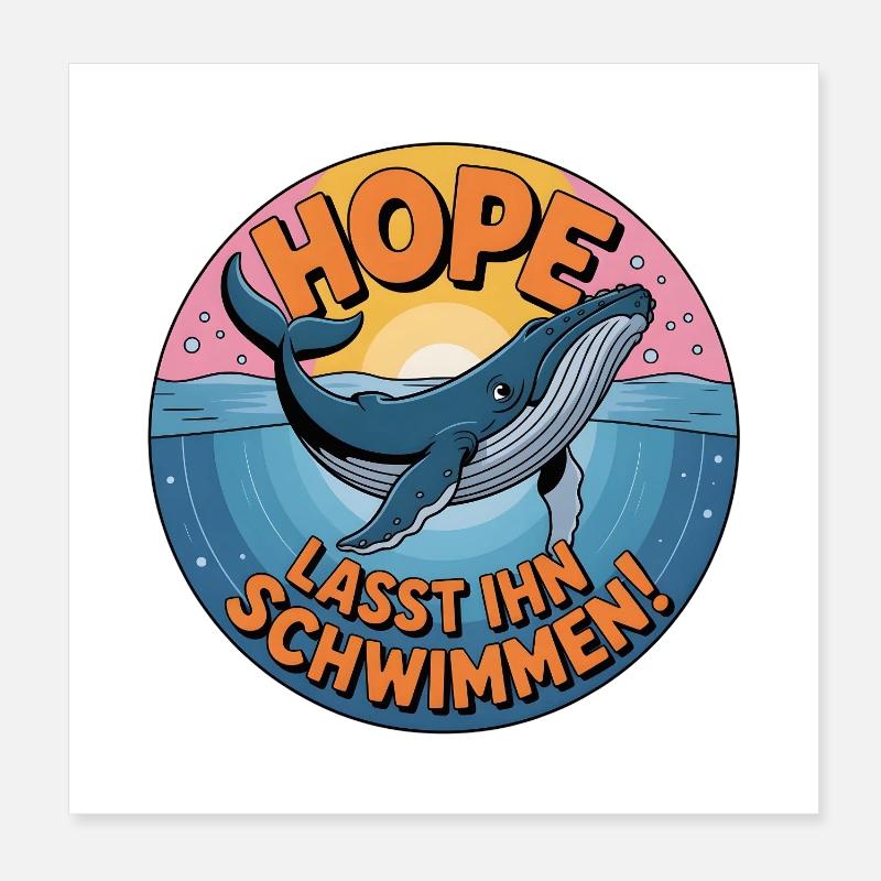 Hope/ Timmy der Wal in der Ostsee Poster 20x20 cm